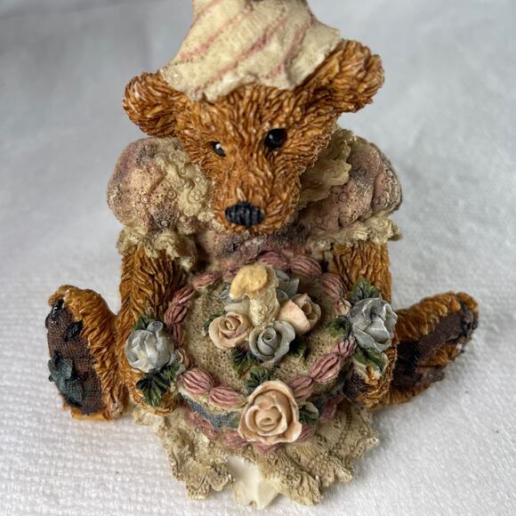 1993 Boyds Bears & Friends "Bailey's Birthday" #2014 Cake w/Candle - Picture 6 of 9